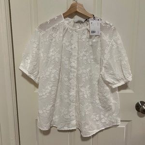 Oversized Cotton Gathered Detail Blouse